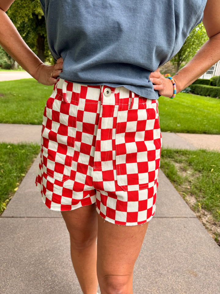 The Checkerboard High-Waisted Shorts