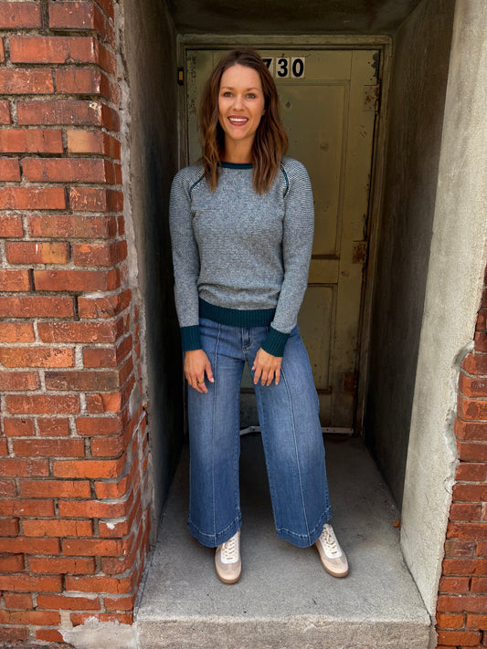The Line Up Sweater - Teal