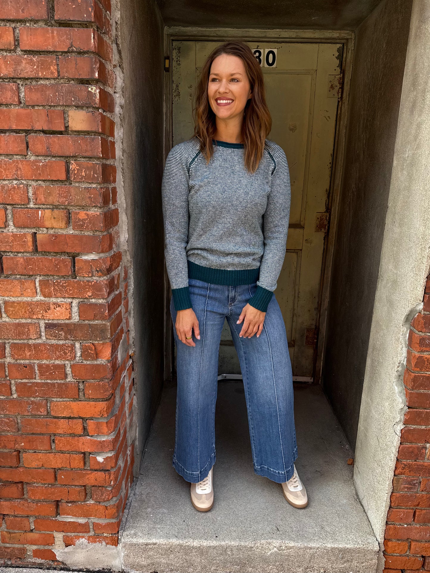 The Line Up Sweater - Teal