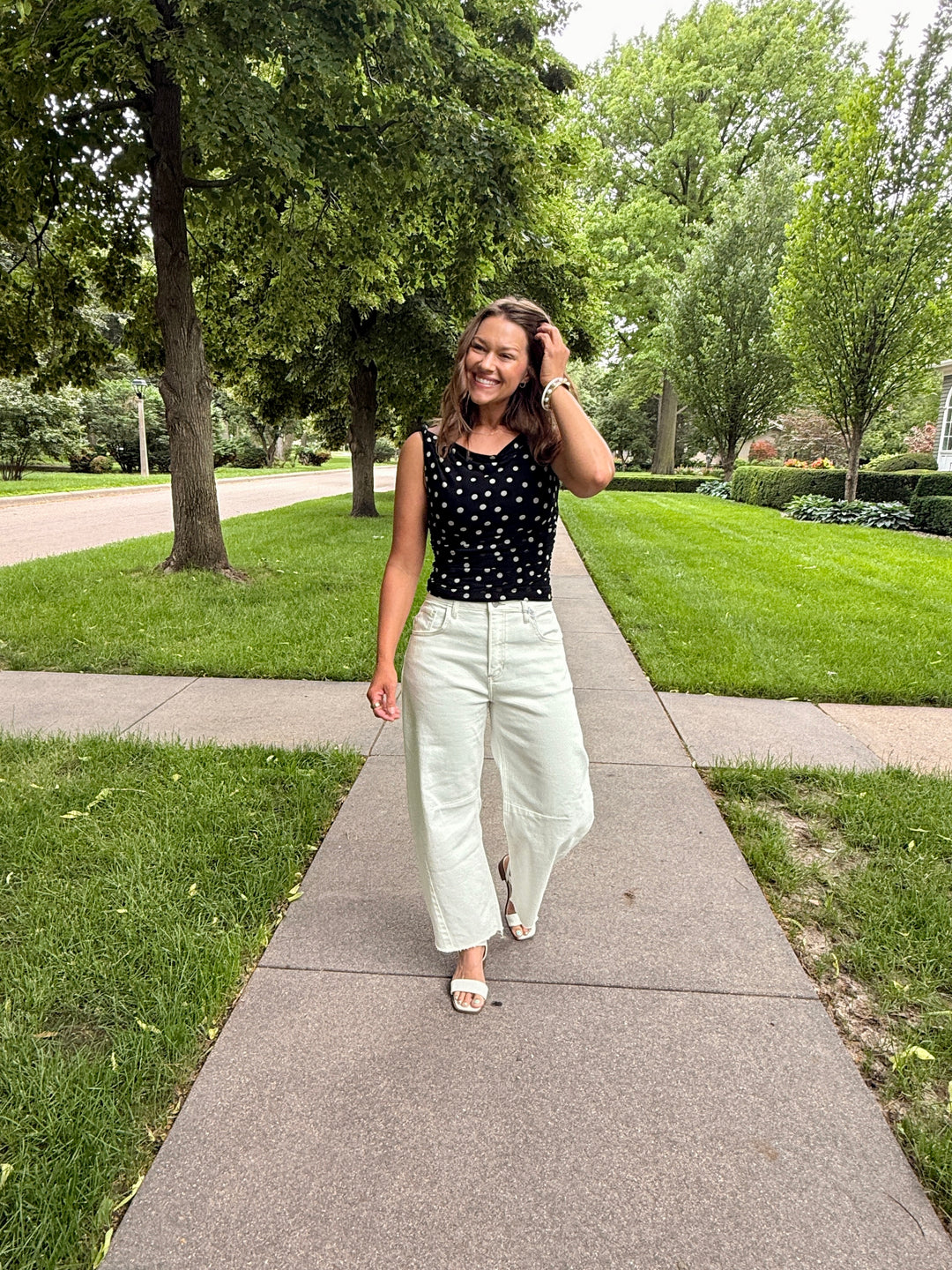 Black Polka Dot Playful Top