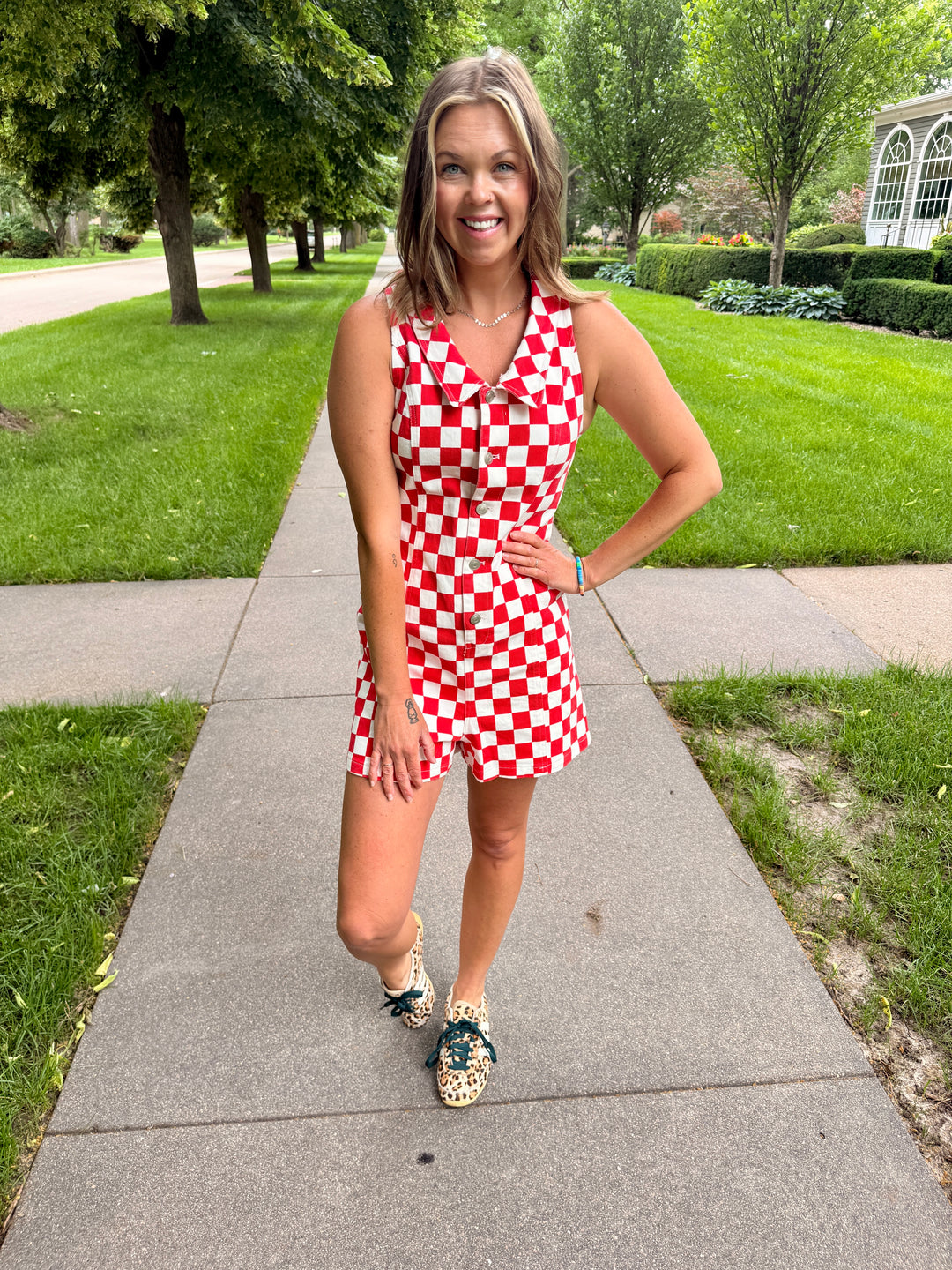 Liberty Checkered Romper