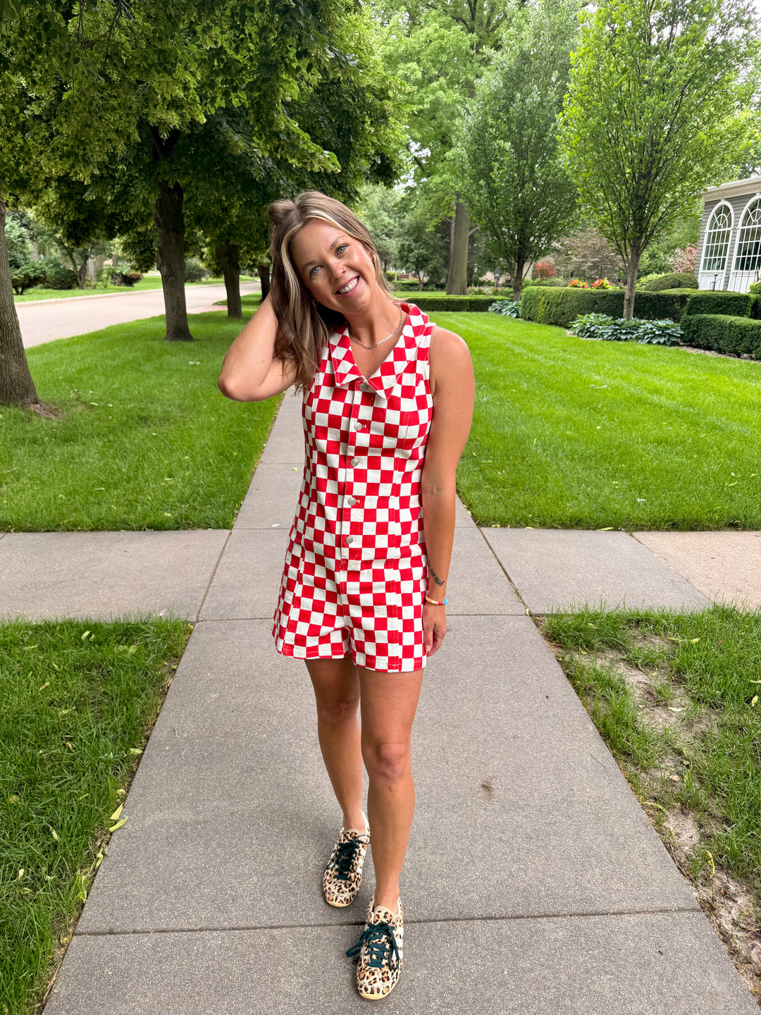 Liberty Checkered Romper
