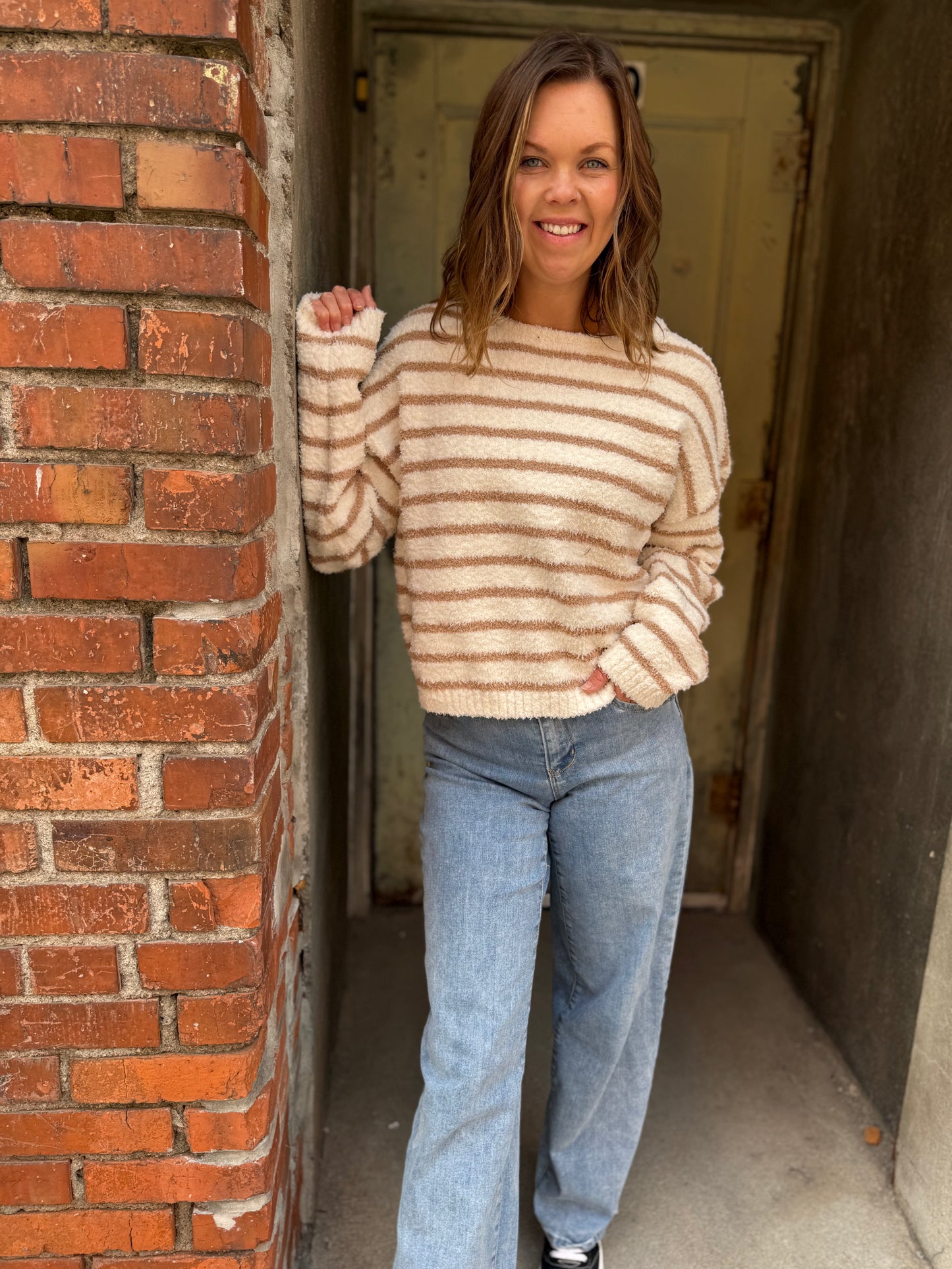 The Buttermelon Striped Knit Sweater