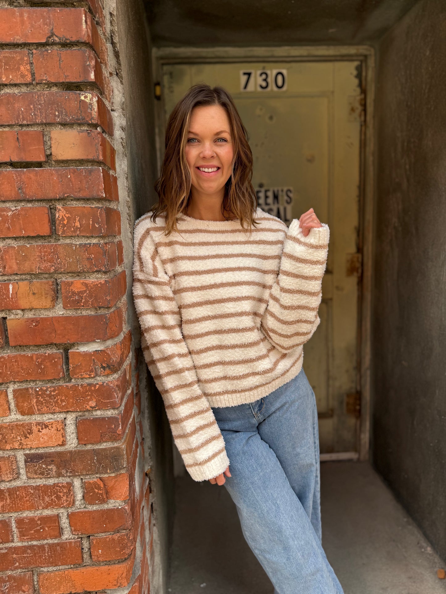 The Buttermelon Striped Knit Sweater