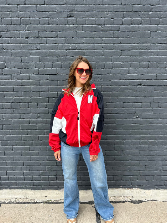 Red Nebraska Track Jacket