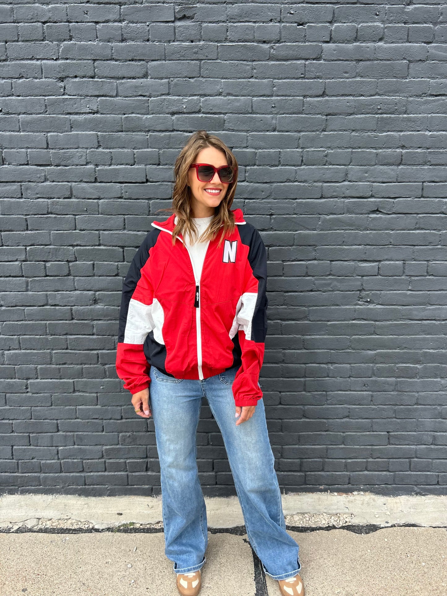 Red Nebraska Track Jacket