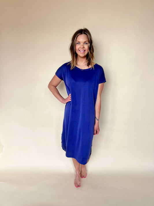 T Shirt Dress - Blue Violet