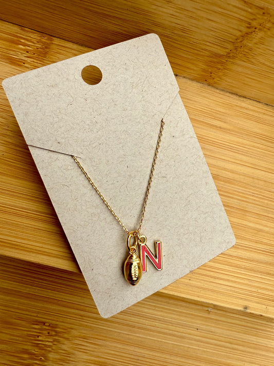 Nebraska Football Necklace - Gold