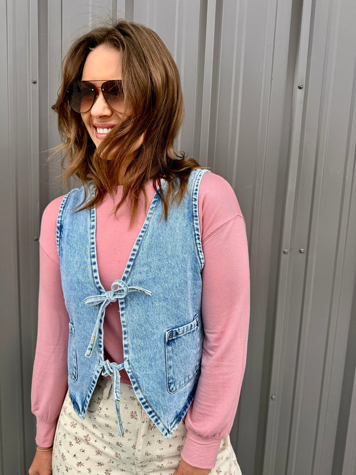 Urban Edge Acid Wash Tie Vest