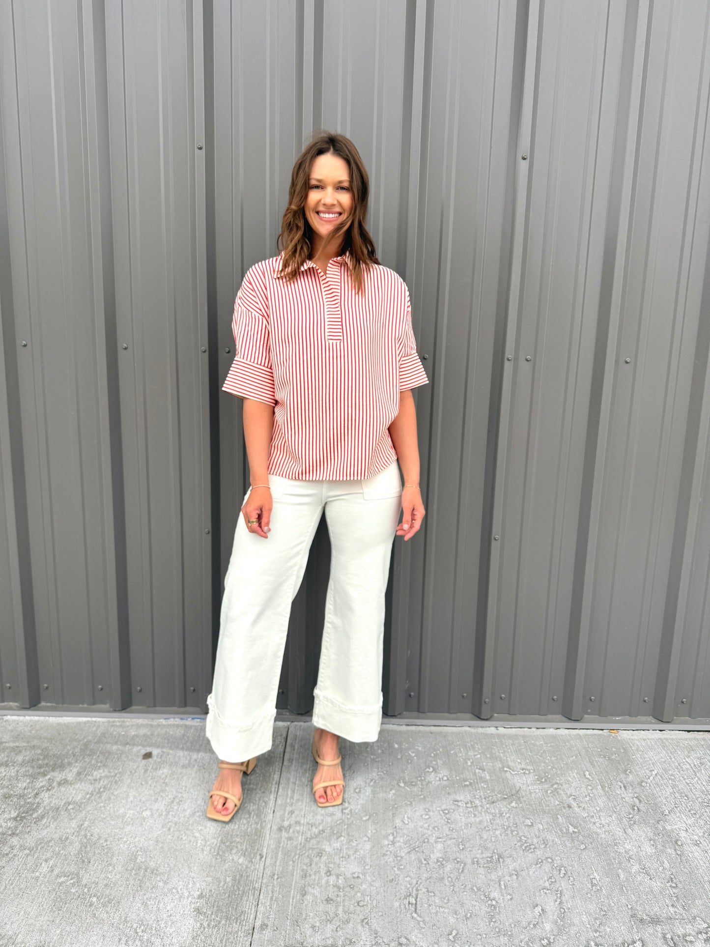 Seaside Striped Oversized Top