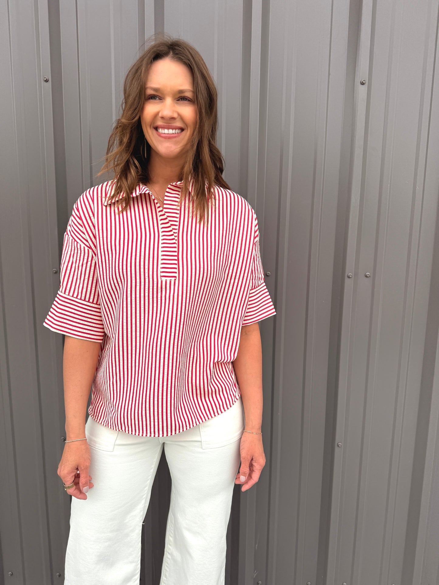 Seaside Striped Oversized Top