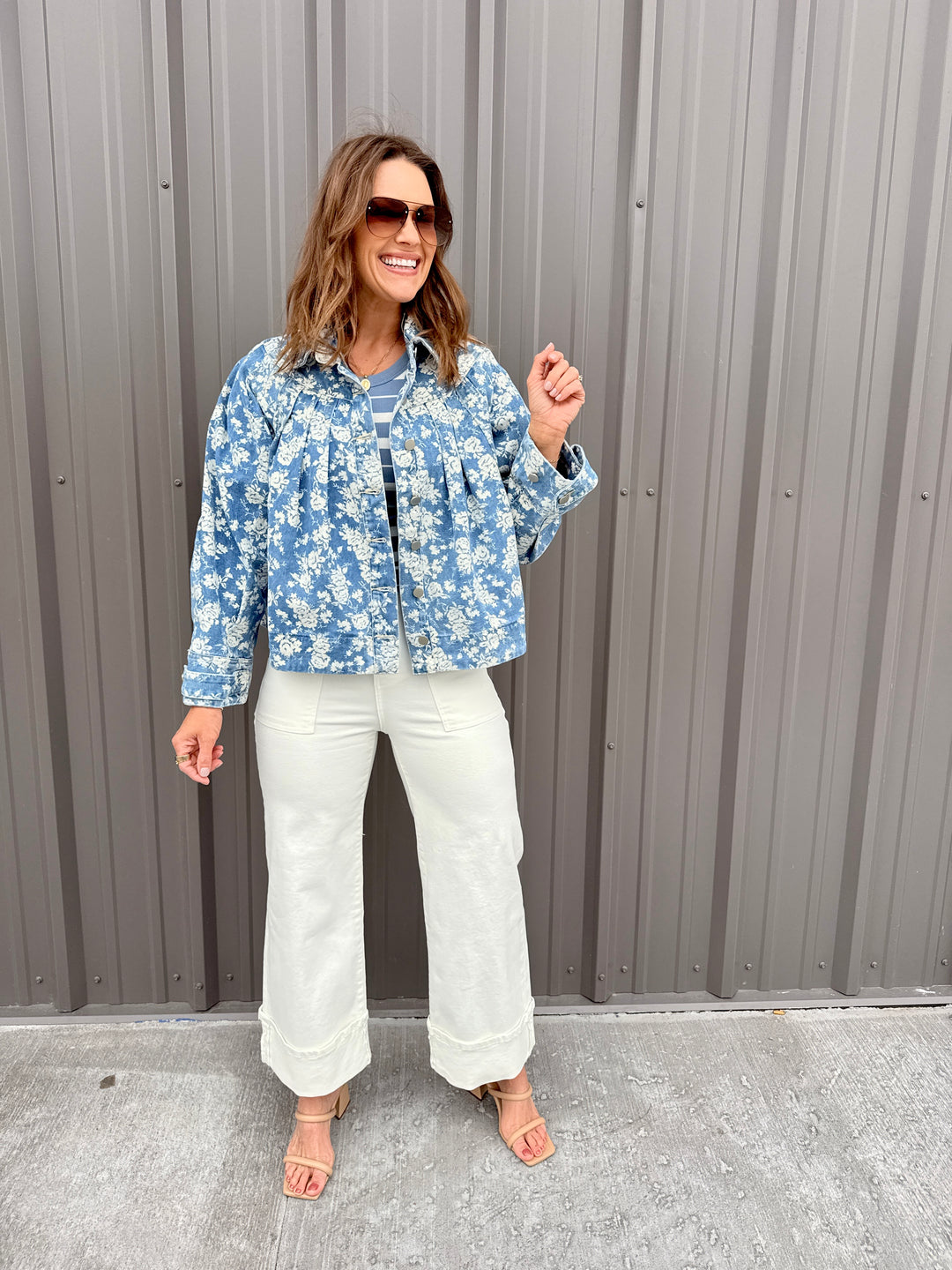 The Jardin Pleated Denim Jacket
