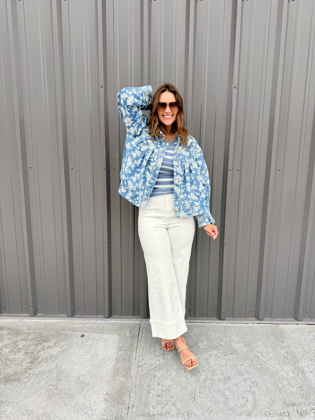 The Jardin Pleated Denim Jacket