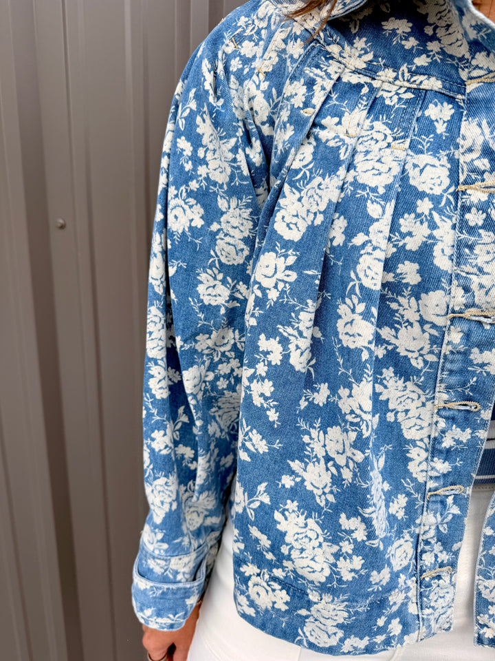 The Jardin Pleated Denim Jacket