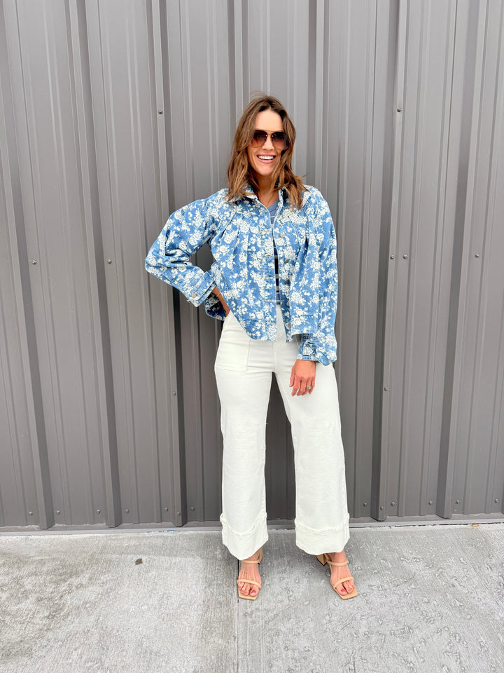The Jardin Pleated Denim Jacket