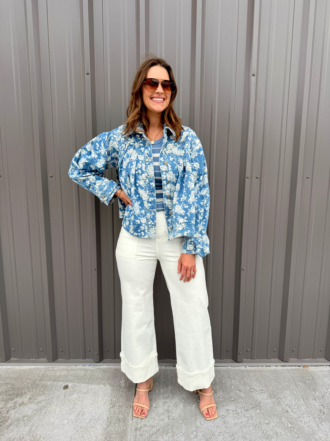 The Jardin Pleated Denim Jacket