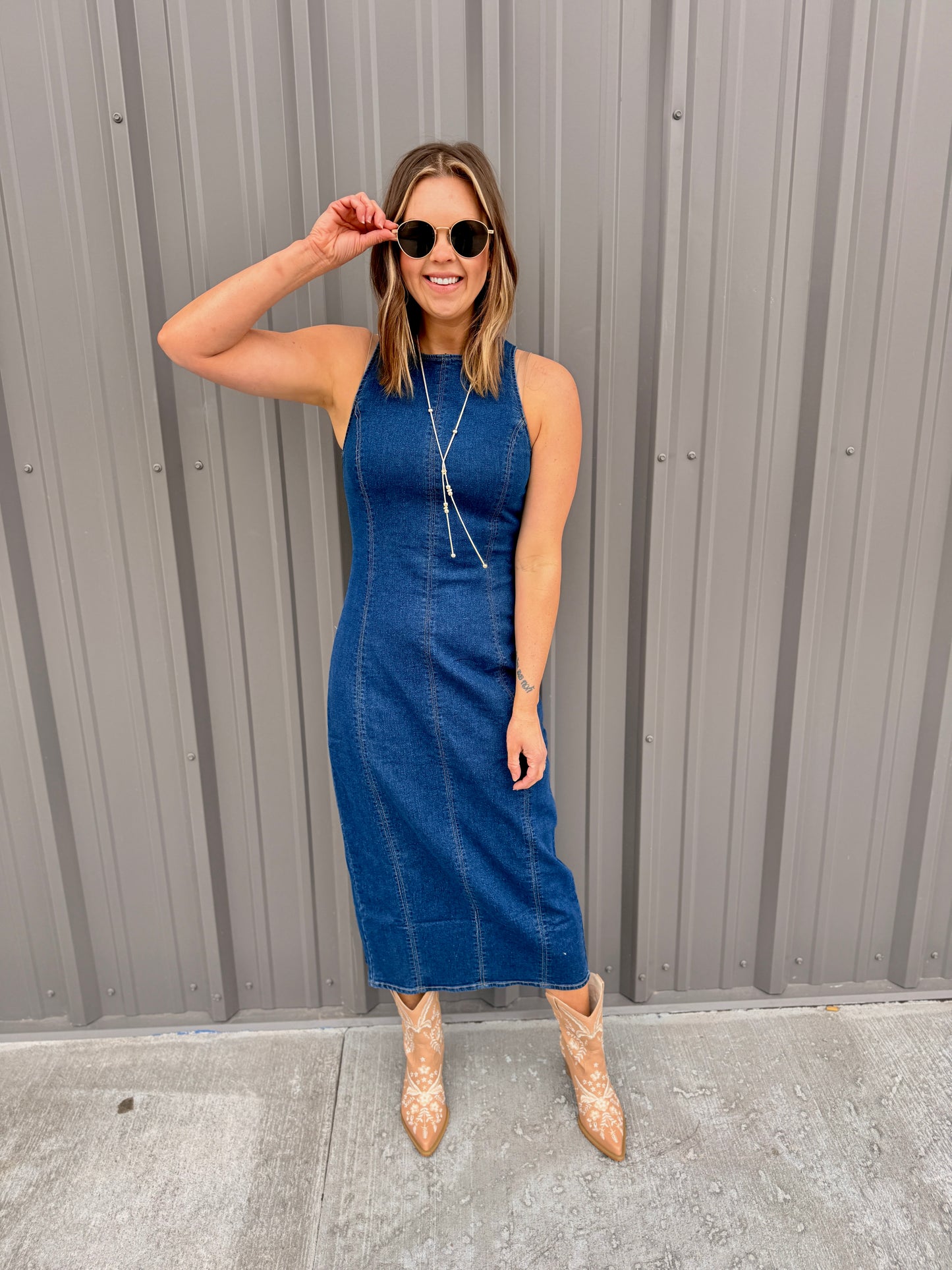 Harper Midi Denim Dress