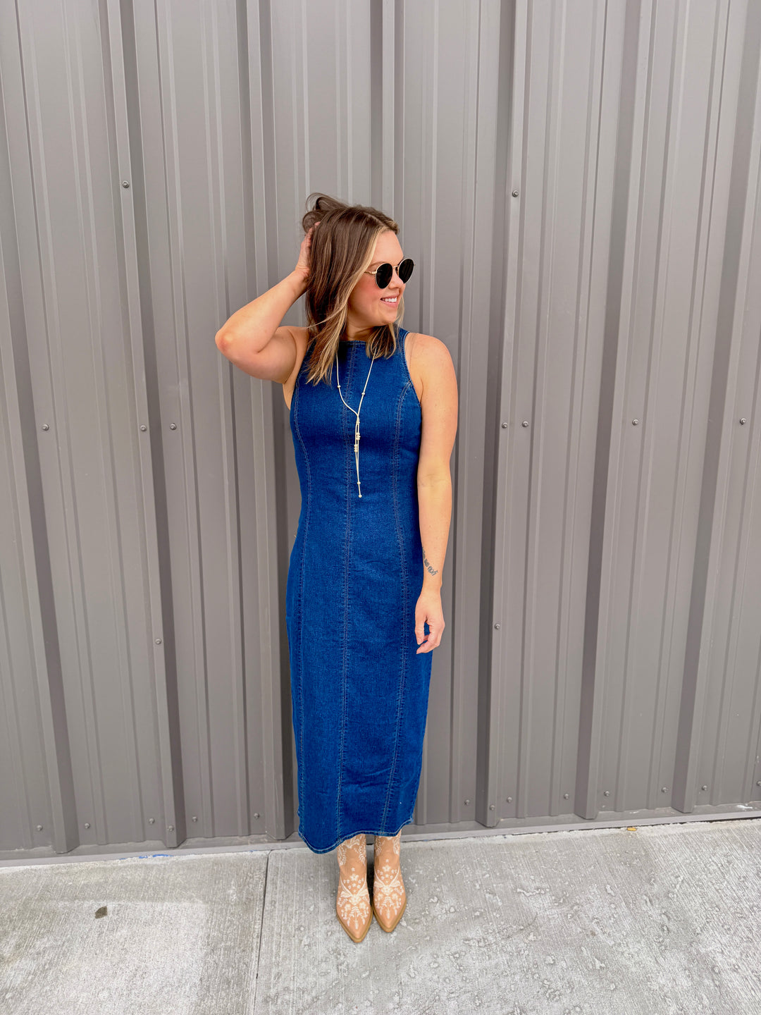 Harper Midi Denim Dress