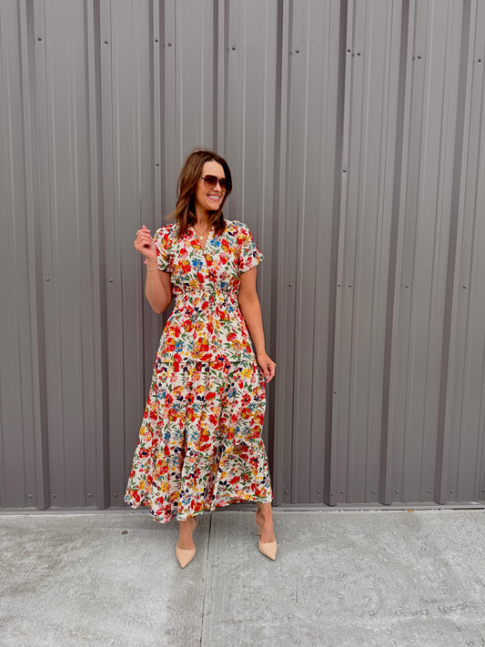 Wildflower Whimsy Smocked Maxi Dress