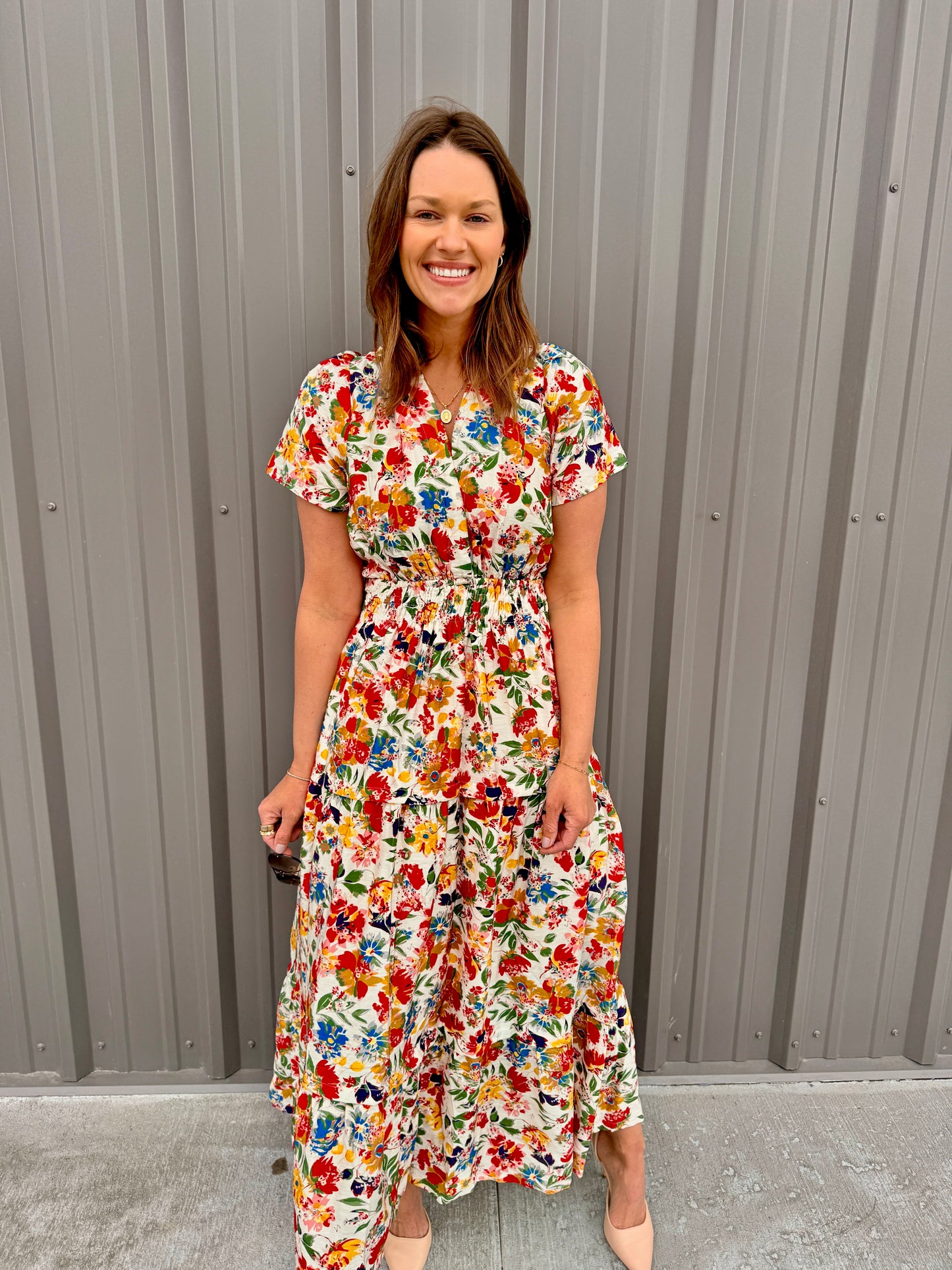 Wildflower Whimsy Smocked Maxi Dress