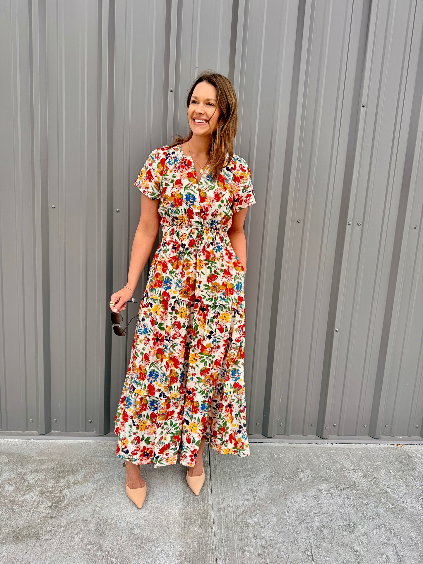 Wildflower Whimsy Smocked Maxi Dress