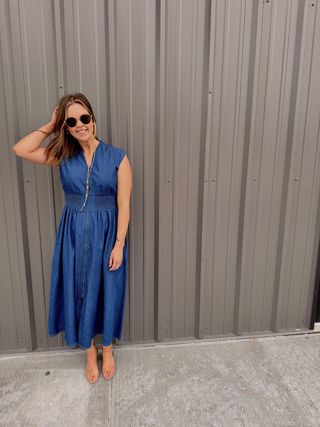 Denim Comfort Midi Dress