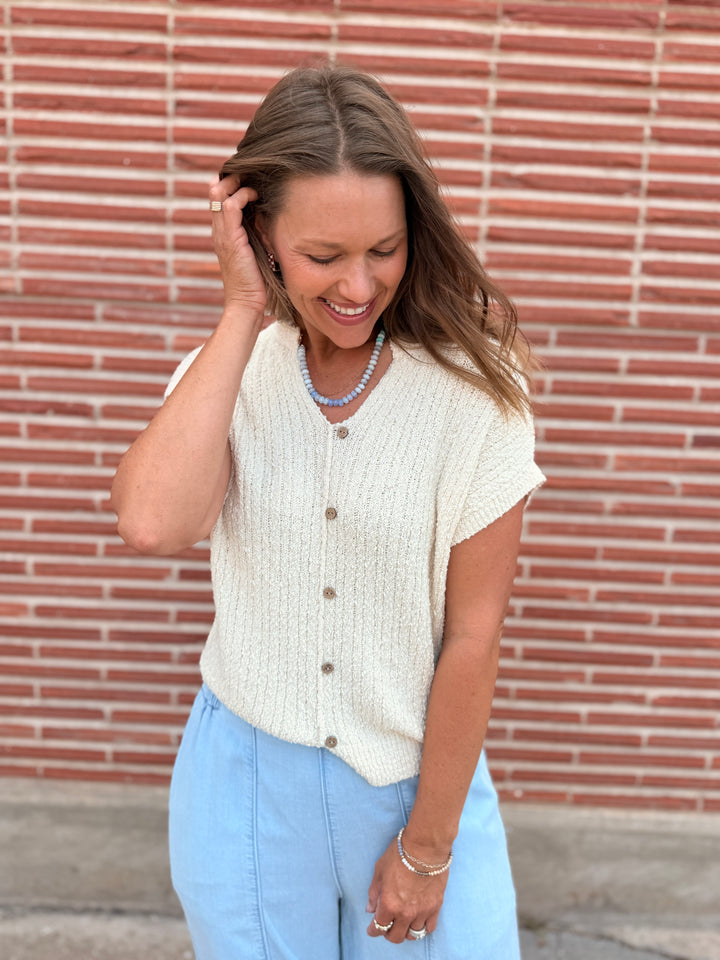 Cloud Nine Short Sleeve Knit Cardigan