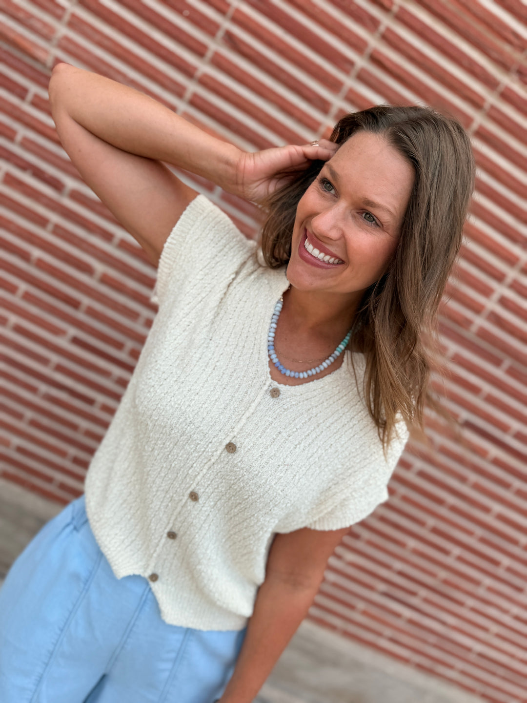 Cloud Nine Short Sleeve Knit Cardigan