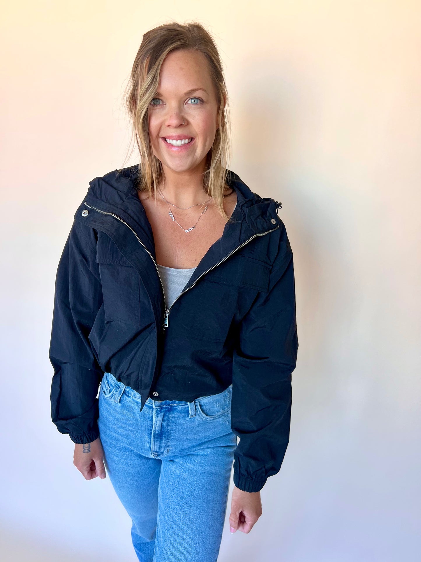 Black Windbreaker Jacket