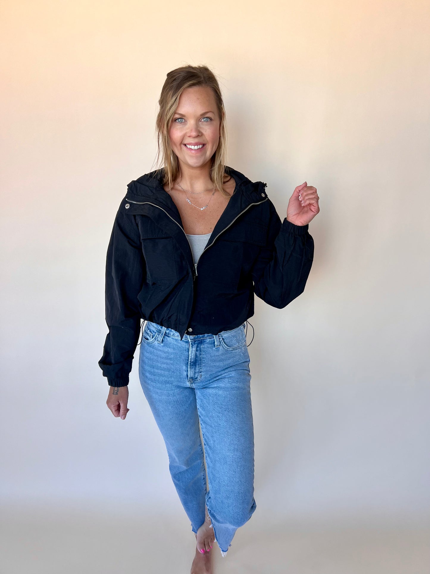 Black Windbreaker Jacket