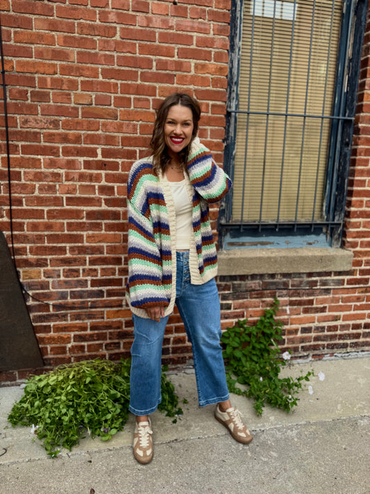 Cozy Striped Knit Cardigan