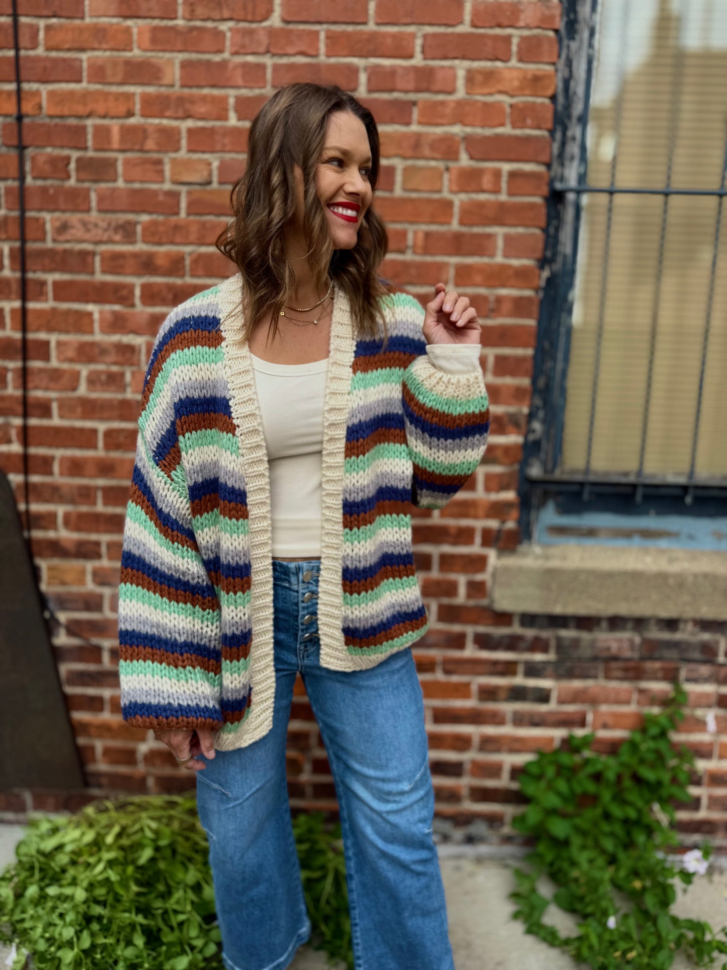 Cozy Striped Knit Cardigan