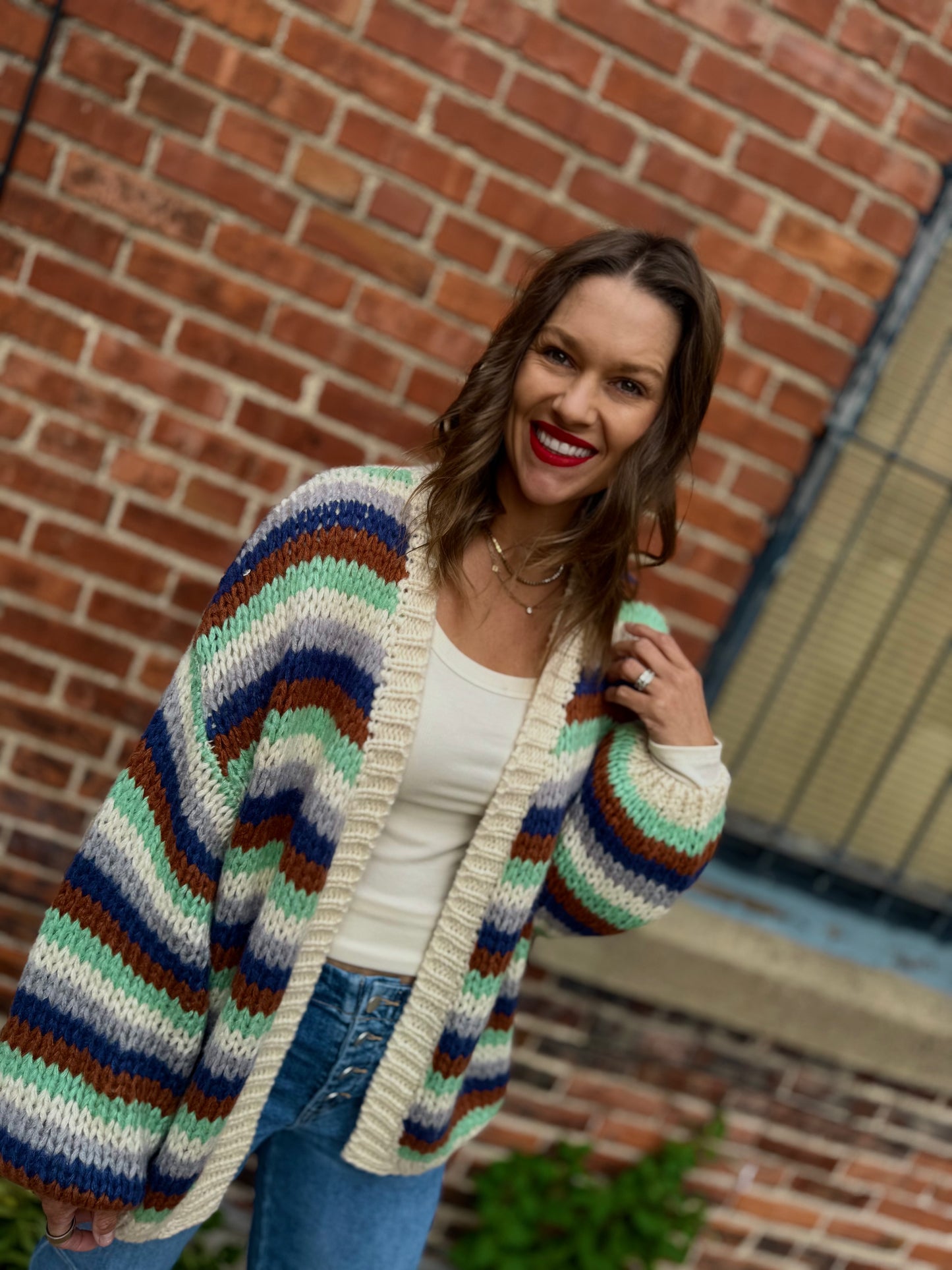 Cozy Striped Knit Cardigan