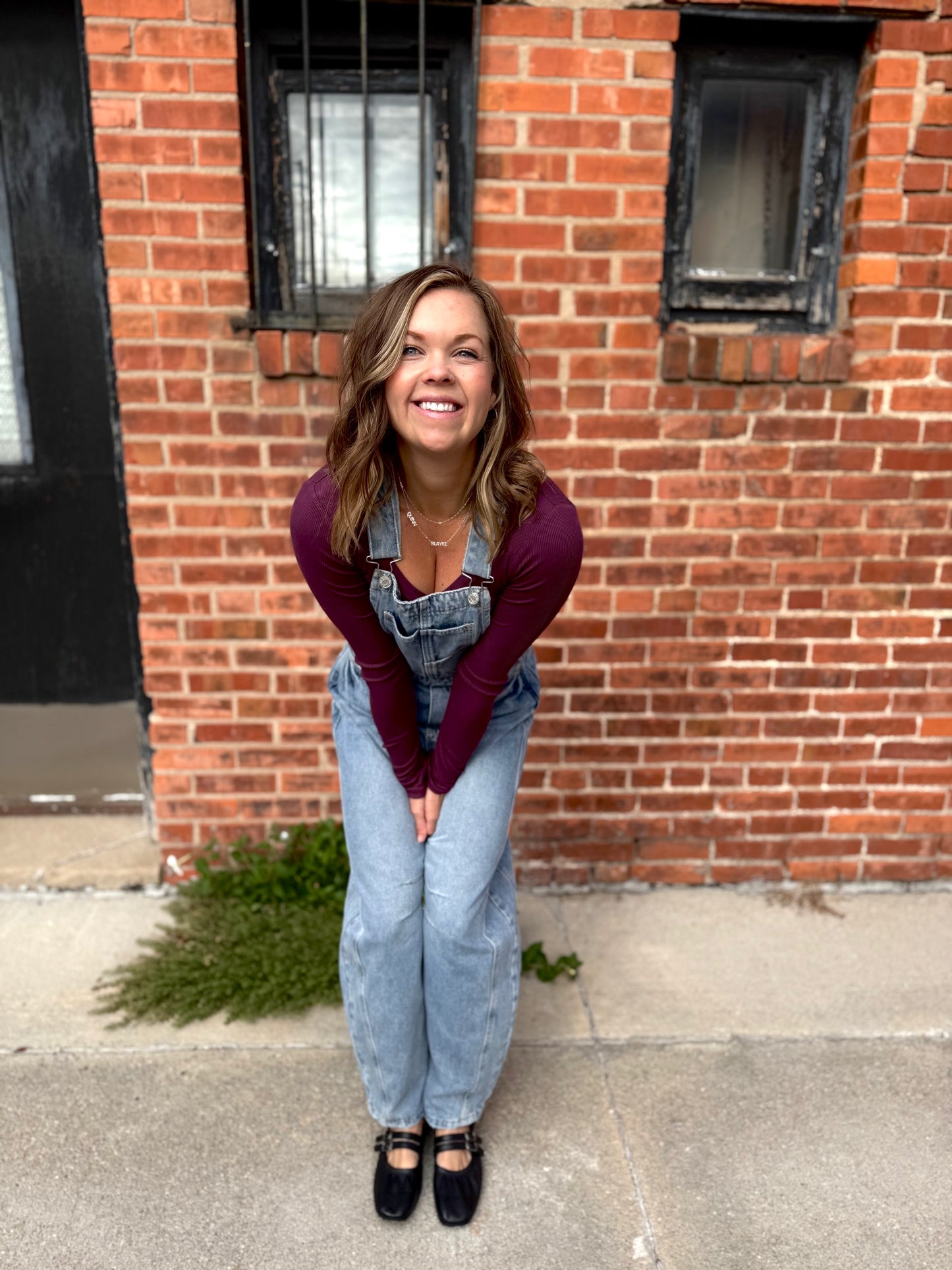 Barrel-Leg Denim Overalls