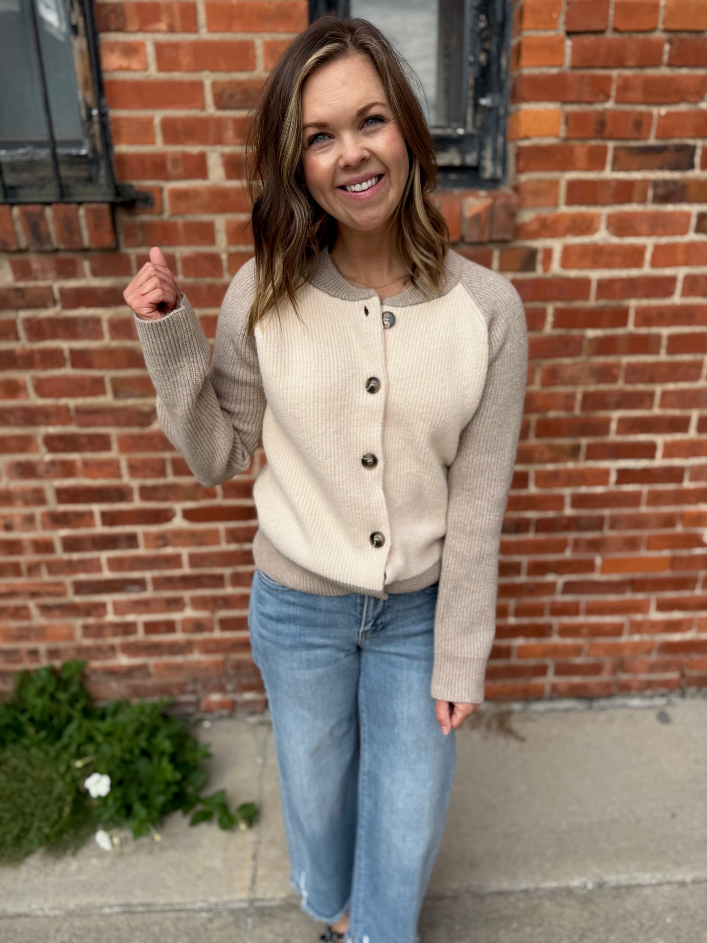 Color Block Varsity Cardigan