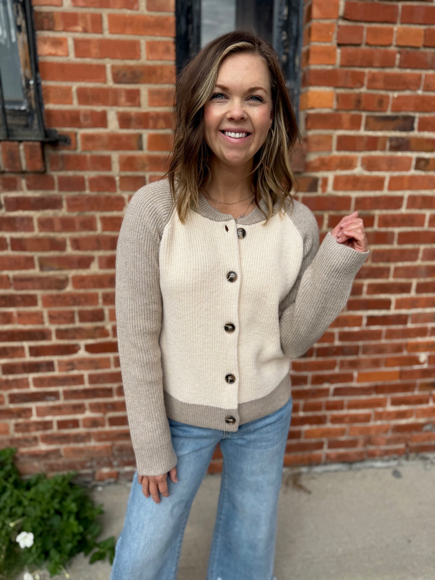 Color Block Varsity Cardigan