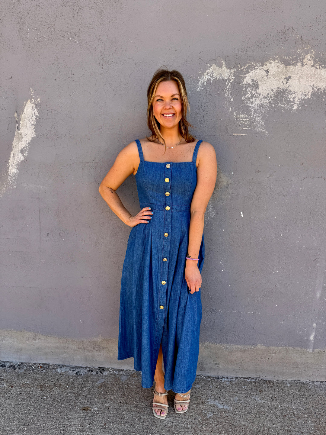Summer Heritage Button-Down Denim Dress