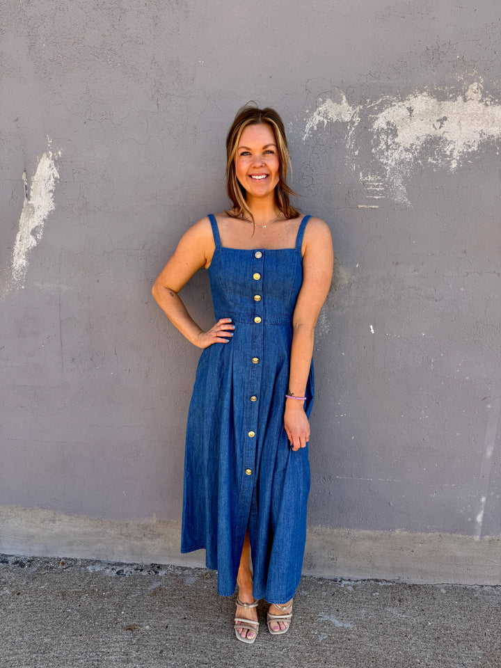 Summer Heritage Button-Down Denim Dress