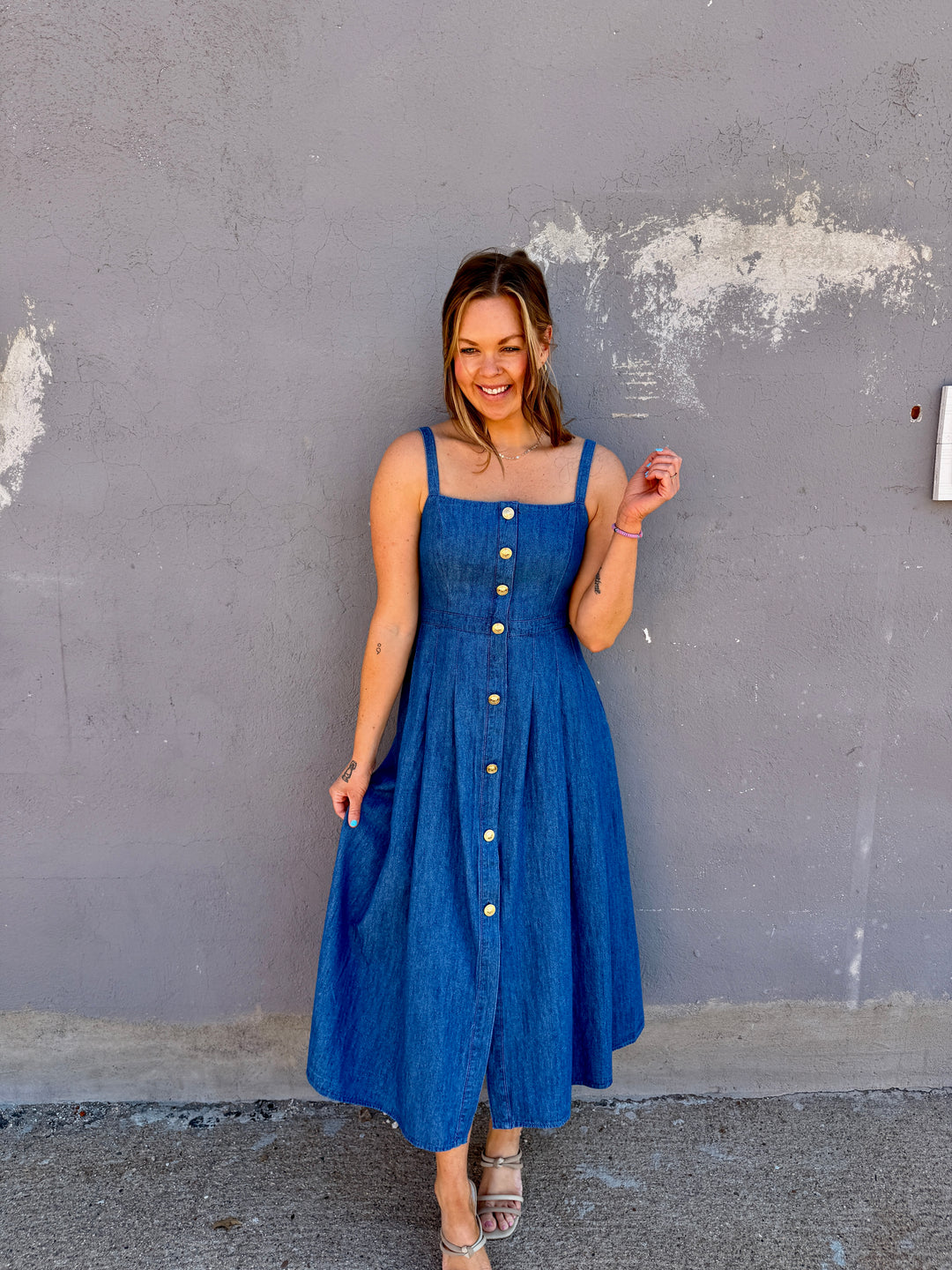 Summer Heritage Button-Down Denim Dress