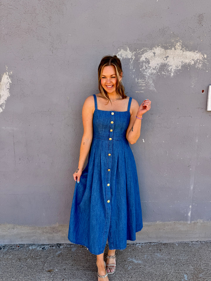 Summer Heritage Button-Down Denim Dress