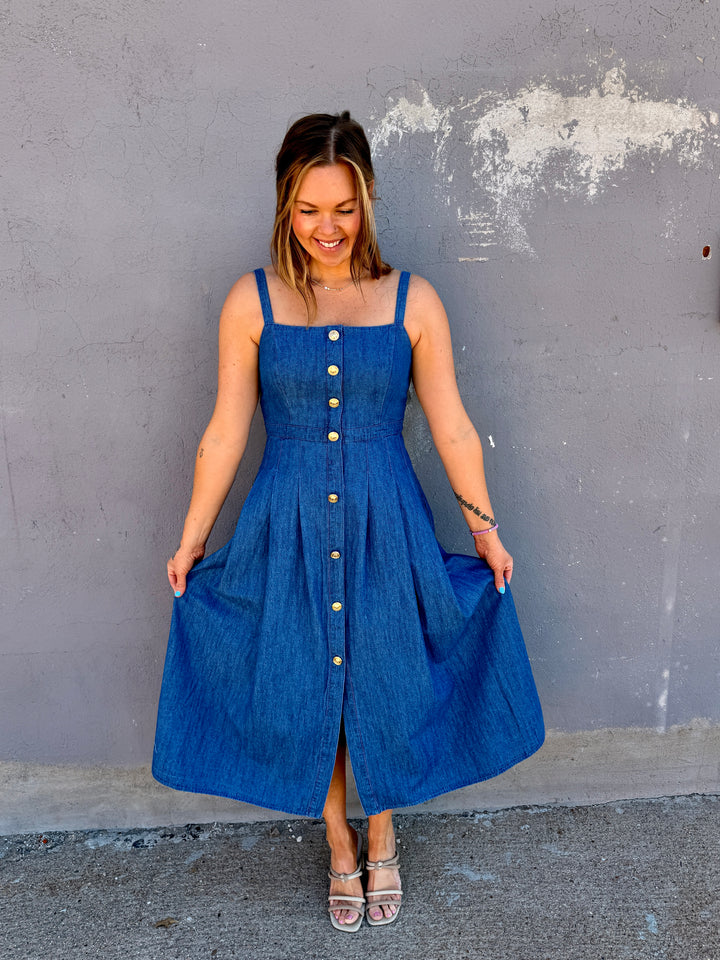 Summer Heritage Button-Down Denim Dress