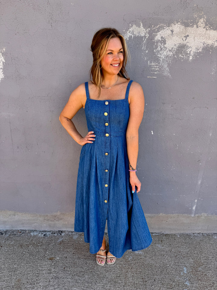Summer Heritage Button-Down Denim Dress