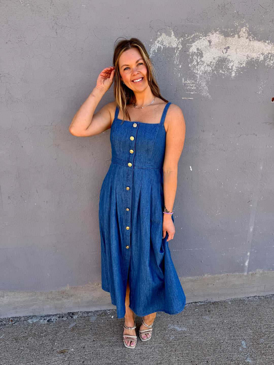 Summer Heritage Button-Down Denim Dress