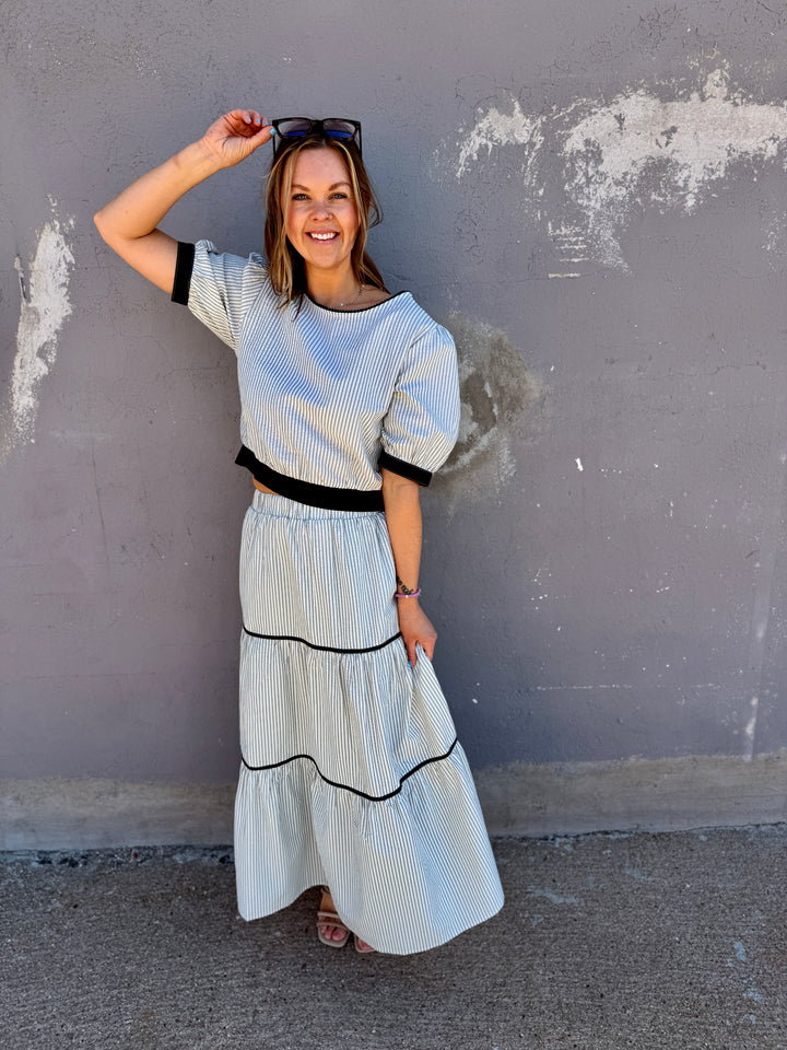 Coastal Breeze Tiered Maxi Skirt
