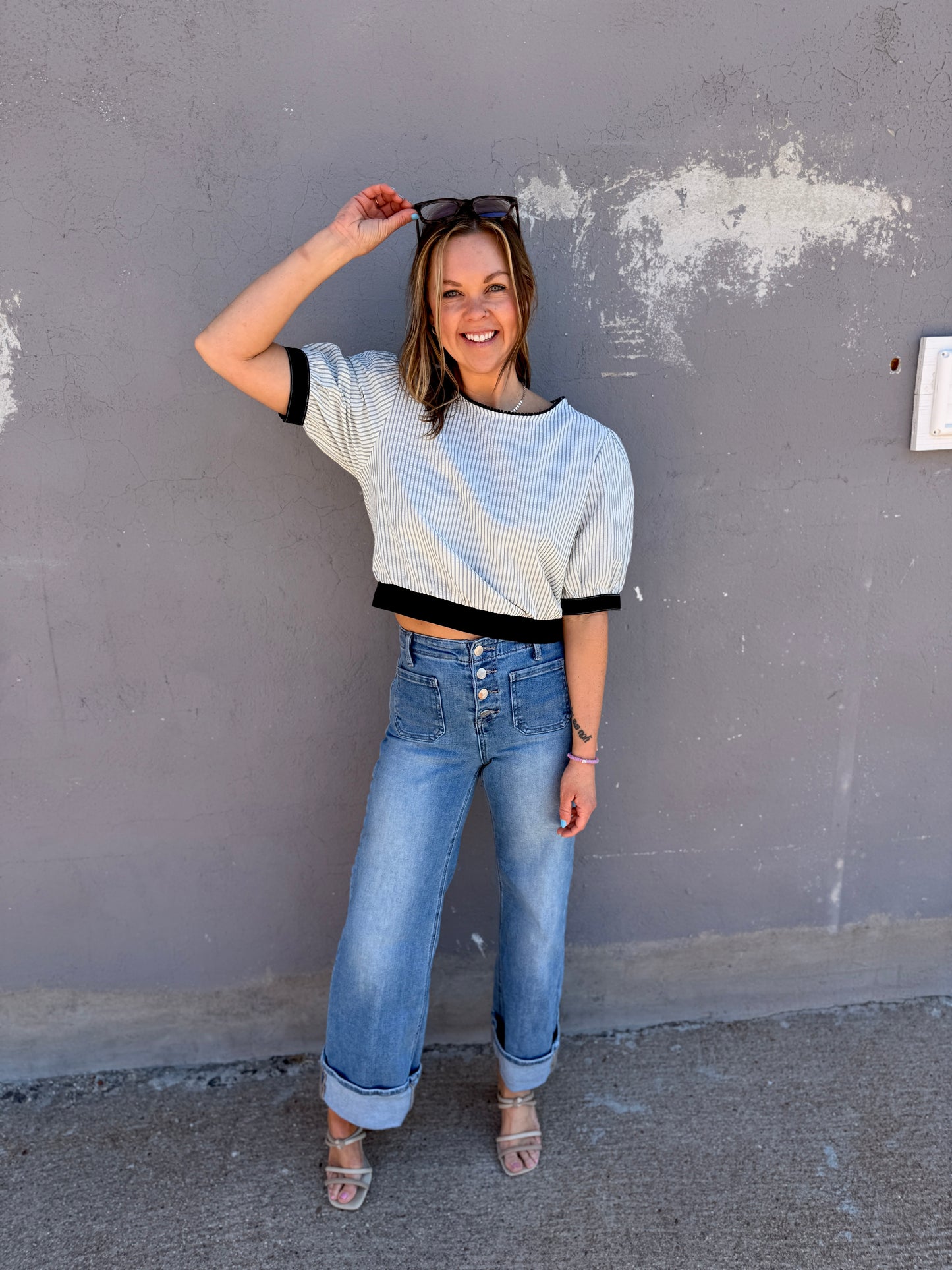 Coastal Breeze Striped Crop Top