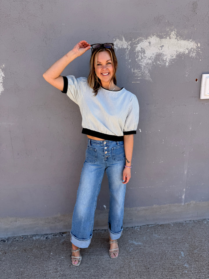 Coastal Breeze Striped Crop Top