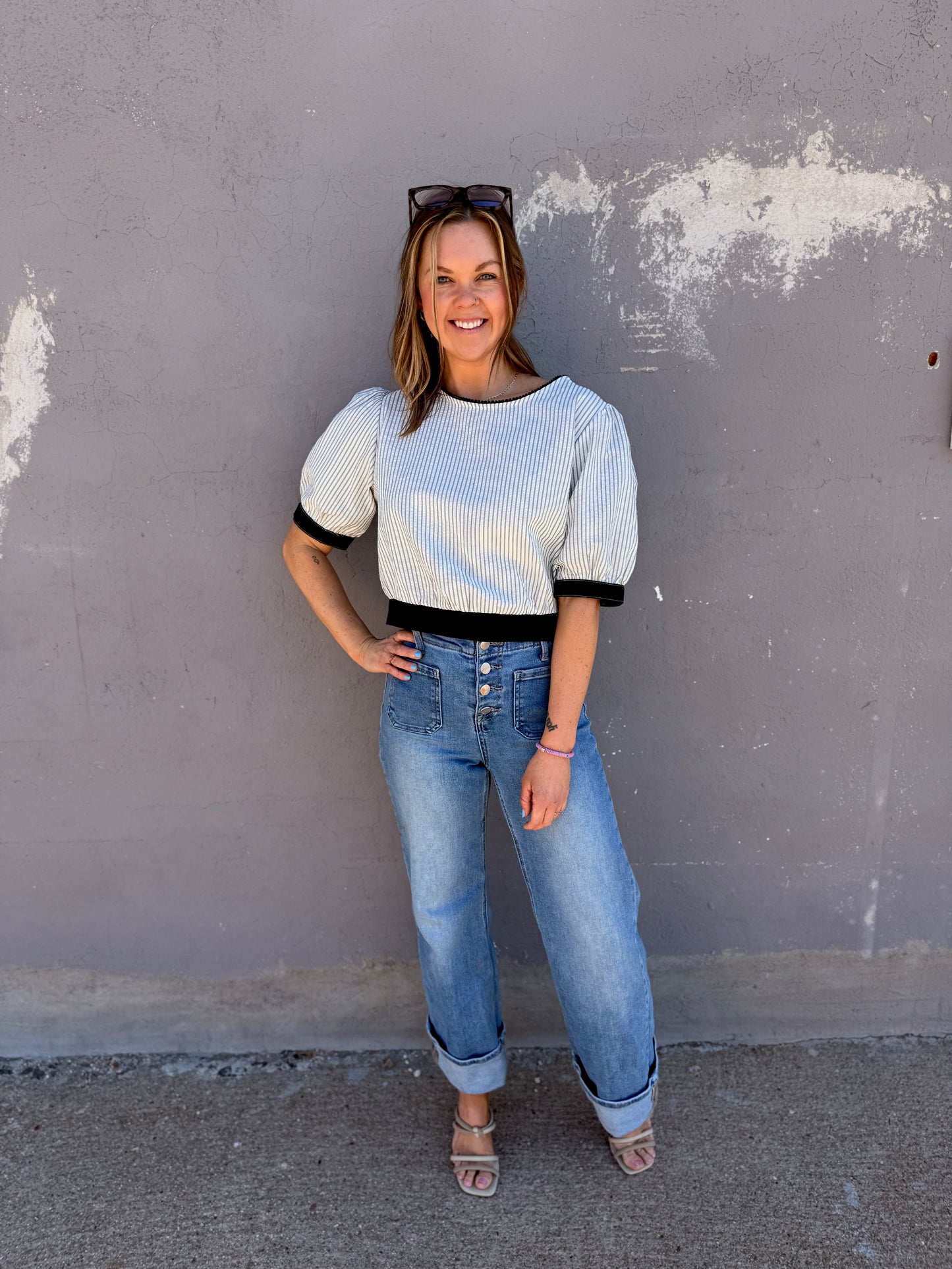 Coastal Breeze Striped Crop Top