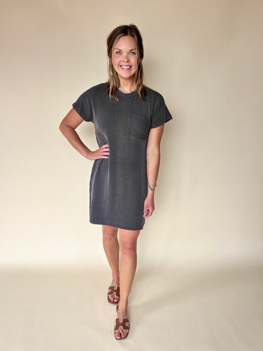 Try To Keep Up Dress - Charcoal