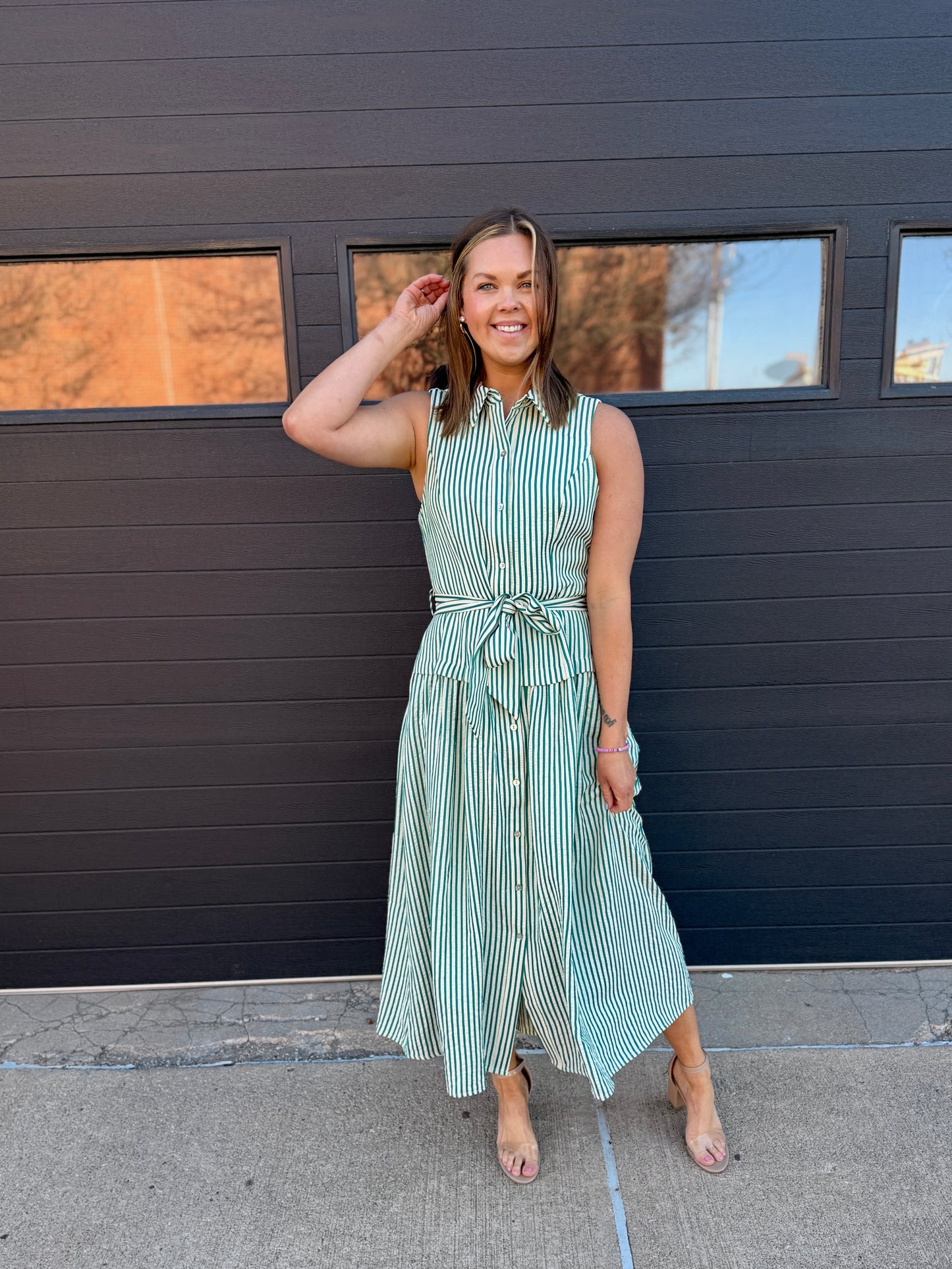 Magnolia Lane Striped Midi