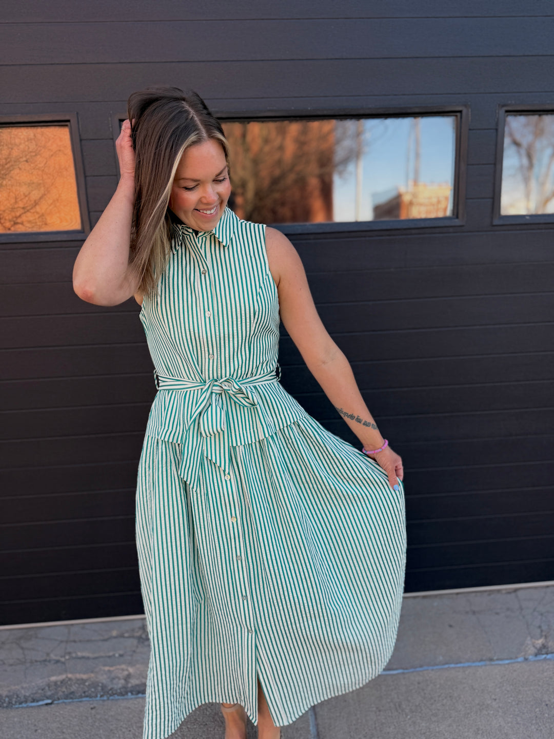 Magnolia Lane Striped Midi